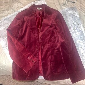 Wine Red Velvet Jacket